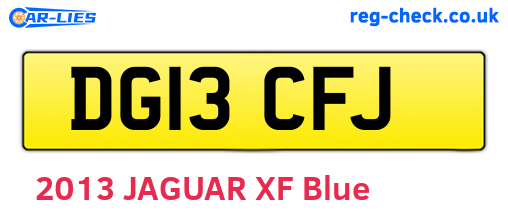 DG13CFJ are the vehicle registration plates.