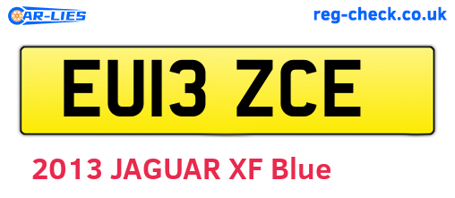 EU13ZCE are the vehicle registration plates.