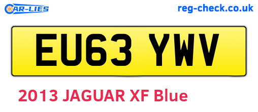 EU63YWV are the vehicle registration plates.