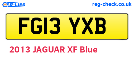 FG13YXB are the vehicle registration plates.