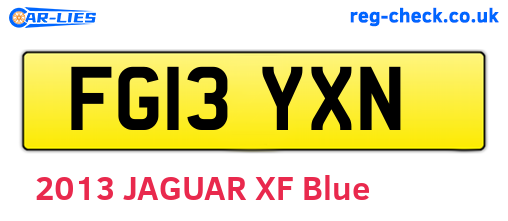 FG13YXN are the vehicle registration plates.
