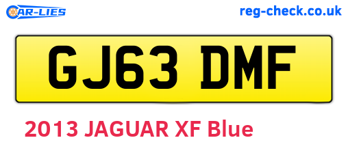 GJ63DMF are the vehicle registration plates.