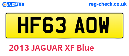 HF63AOW are the vehicle registration plates.