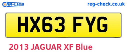 HX63FYG are the vehicle registration plates.