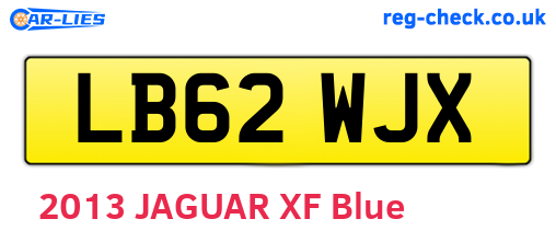 LB62WJX are the vehicle registration plates.