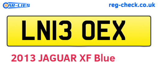 LN13OEX are the vehicle registration plates.