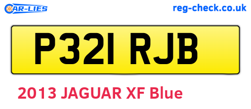 P321RJB are the vehicle registration plates.