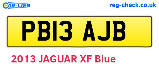 PB13AJB are the vehicle registration plates.