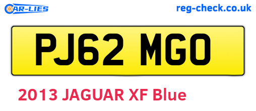 PJ62MGO are the vehicle registration plates.