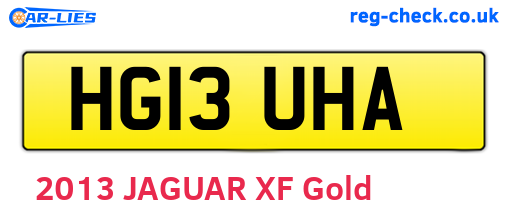 HG13UHA are the vehicle registration plates.