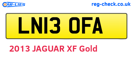 LN13OFA are the vehicle registration plates.