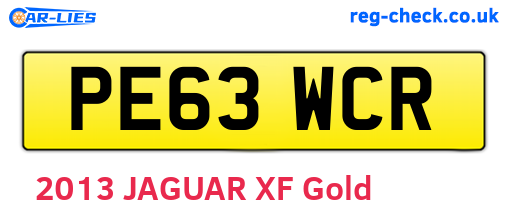 PE63WCR are the vehicle registration plates.