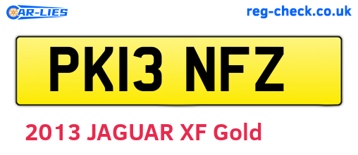 PK13NFZ are the vehicle registration plates.