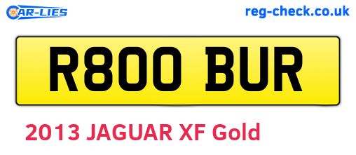 R800BUR are the vehicle registration plates.