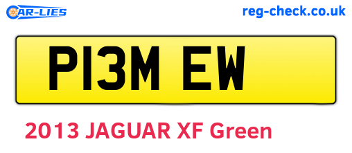 P13MEW are the vehicle registration plates.
