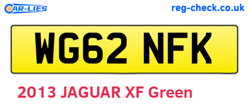 WG62NFK are the vehicle registration plates.