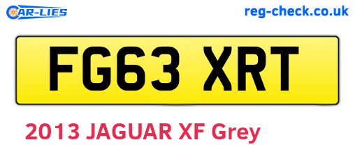 FG63XRT are the vehicle registration plates.
