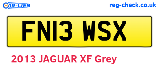 FN13WSX are the vehicle registration plates.
