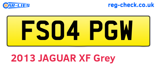 FS04PGW are the vehicle registration plates.