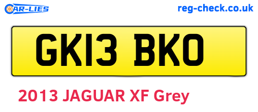 GK13BKO are the vehicle registration plates.