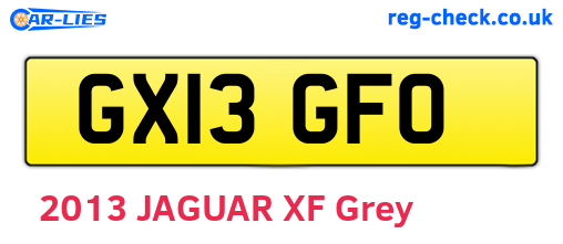 GX13GFO are the vehicle registration plates.
