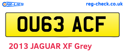 OU63ACF are the vehicle registration plates.