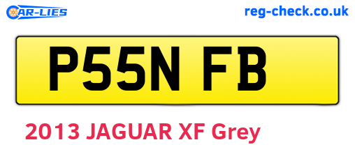 P55NFB are the vehicle registration plates.