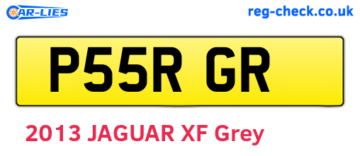 P55RGR are the vehicle registration plates.