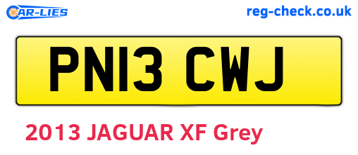 PN13CWJ are the vehicle registration plates.