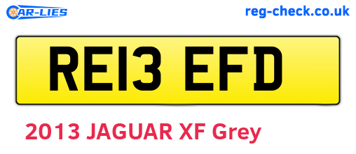 RE13EFD are the vehicle registration plates.