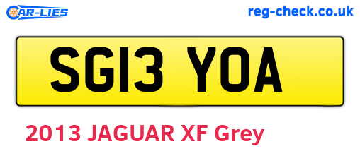 SG13YOA are the vehicle registration plates.