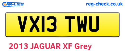 VX13TWU are the vehicle registration plates.