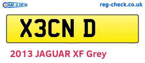 X3CND are the vehicle registration plates.