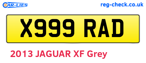 X999RAD are the vehicle registration plates.