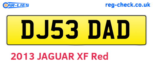 DJ53DAD are the vehicle registration plates.