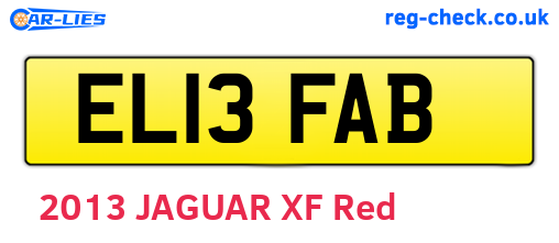 EL13FAB are the vehicle registration plates.