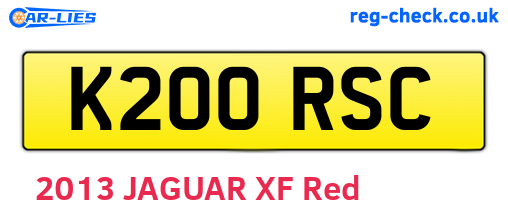 K200RSC are the vehicle registration plates.