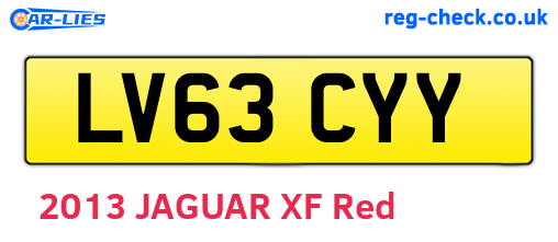 LV63CYY are the vehicle registration plates.