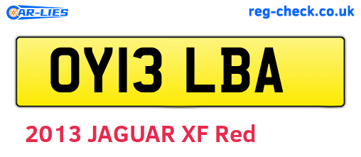 OY13LBA are the vehicle registration plates.