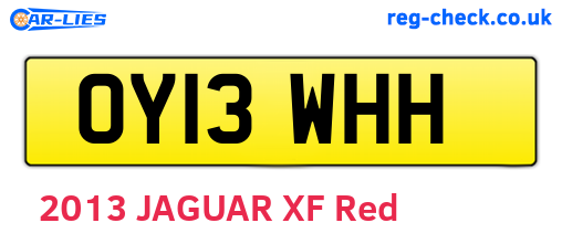OY13WHH are the vehicle registration plates.
