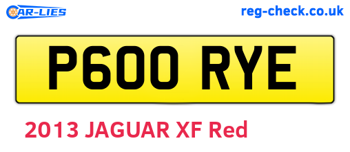 P600RYE are the vehicle registration plates.