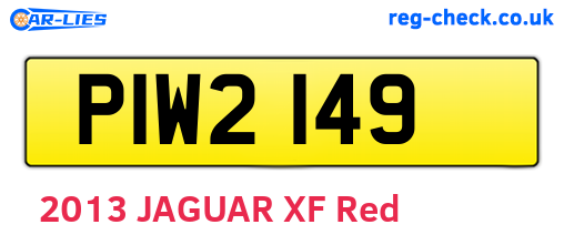 PIW2149 are the vehicle registration plates.