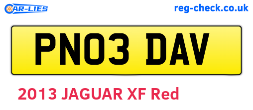 PN03DAV are the vehicle registration plates.