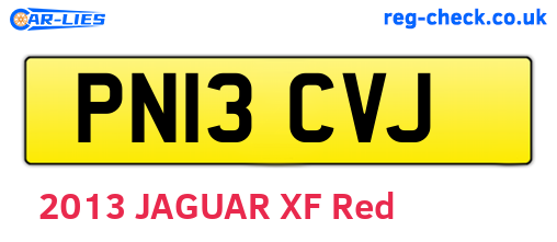 PN13CVJ are the vehicle registration plates.