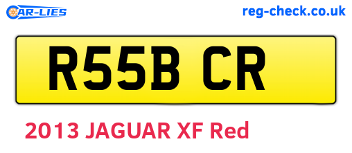 R55BCR are the vehicle registration plates.