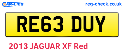 RE63DUY are the vehicle registration plates.