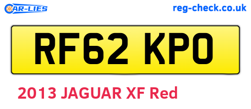 RF62KPO are the vehicle registration plates.