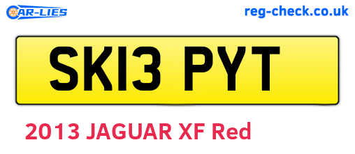 SK13PYT are the vehicle registration plates.