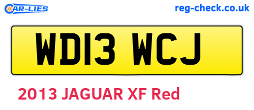 WD13WCJ are the vehicle registration plates.