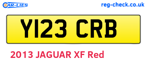 Y123CRB are the vehicle registration plates.